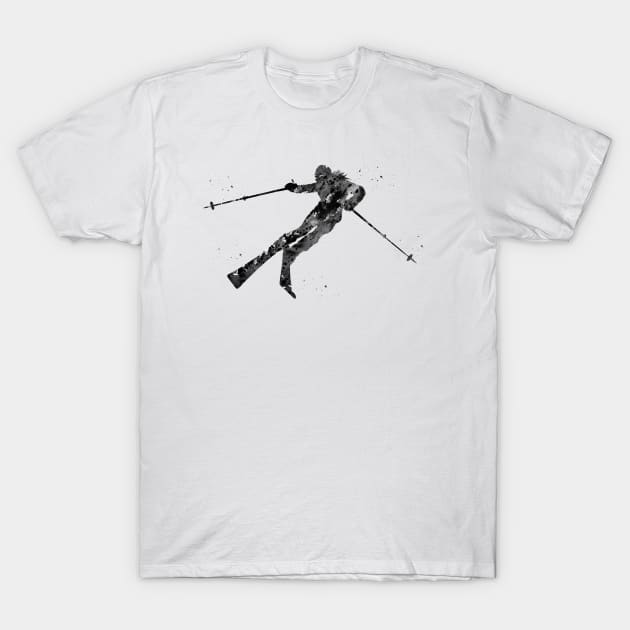 Ski Snow Boarder T-Shirt by erzebeth